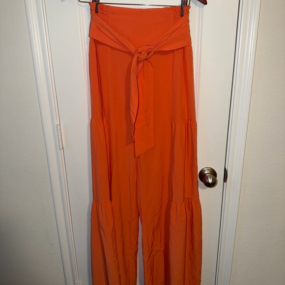 ✨NWT✨ HALARA Breezeful High-Waist Tie-Belt Wide-Leg Pants in Blush Orange - Picture 7 of 7